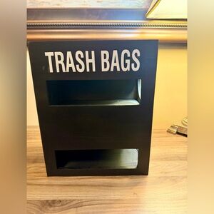 NIB Wooden Trash Bag Holder/Dispenser